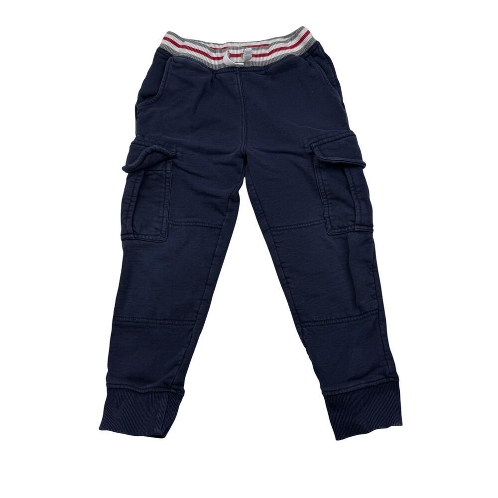Hanna Andersson Navy Double Knee Cargo Pants Sweatpants, Size 5